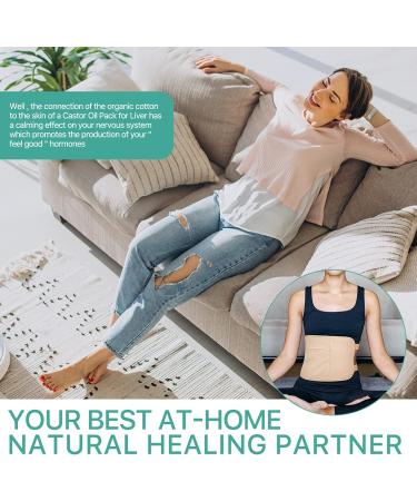 KLLALO Castor Oil Pack Reusable Organic Castor Oil Wrap Kit with Adjustable Elastic Straps Comfort Neck Waist Castor Oil Pack for Neck Relaxation Muscle Pain Nude Oil 60 ml - Buy Online on GoSupps.com