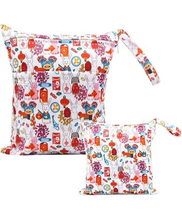 Egurs Diaper Bag Wetbag Set - Large & Medium New Year's Bunny | Perfect for On-the-Go Parents - Buy Online on GoSupps.com