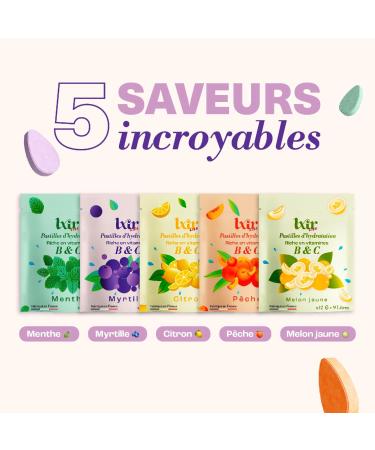 LXIR DRINK Flavored Water in Sugar Free Tablets - Multivitamin Drink - Rich in Vitamins C and B - Daily Hydration - Skin Beauty - Vitality - 60 Units - 5 Flavors + 1 Bottle Pink - Buy Online on GoSupps.com