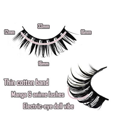 10 Pairs Manga Lashes - Wet Look 16mm D Curl Spiky Volume Faux Mink Anime & Cosplay Lashes - Thick Manhua False Eyelashes (SD01) - International Shipping Available - Buy Online on GoSupps.com