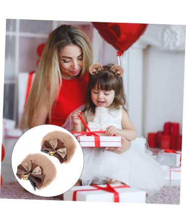 Beaupretty 2 Pairs bear ear hair clip bear hair clips bows for girls fair ears barrettes hair accessories for girls bear headband bear ears kawaii hair double bow side clip polyester Miss - Buy Online on GoSupps.com