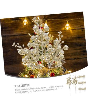 ABOOFAN 20pcs Christmas Imitation Berries Wreath Flower Garland Decor Christmas Berries Simulation Berries Branch Artificial Berry Branches Xmas Berries Christmas Tree Foam Accessories Golden 19X5X5CM - Buy Online on GoSupps.com