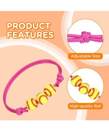 20Pcs Softball Charm Bracelets - Adjustable Inspirational Sport Wristbands for Women - Ideal Softball Party Favors & Gifts for Players - Buy Online on GoSupps.com