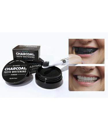 Activated Charcoal Teeth Whitening Powder - Natural Mint Flavor Whitens Teeth & Freshens Breath - 30g - Buy Online on GoSupps.com