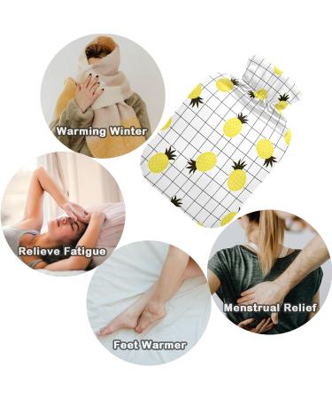 Naanle Checked Pineapple Heat Bottle | 1L Transparent Hot Water Bottle for Bed & Hand Warmth | Pain Relief & Cold Therapy - Buy Online on GoSupps.com