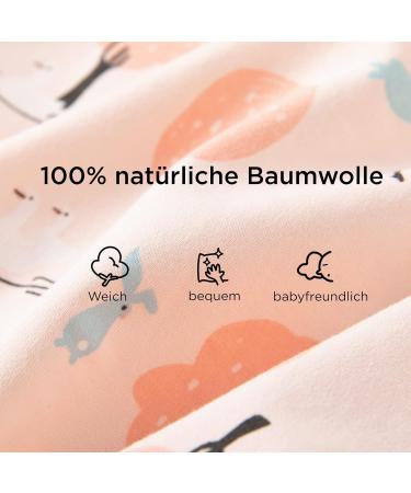 Duomiaomiao Baby Sleeping Bag with Legs | 0.5 TOG 100% Cotton Wearable Blanket | Pink Forest | 3-4 Years (95cm) | Baby Height 100-110cm - Buy Online on GoSupps.com