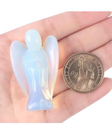 Shop Enixwh Angel Figure - 1.5in Opal Stone Guardian Angel Statue | Healing Crystals & Reiki Lucky Charm for Desk Decoration - Buy Online on GoSupps.com
