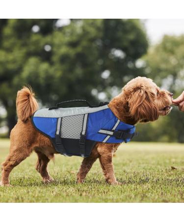 Alagirls Adjustable Dog Life Jacket | Ripstop Flotation Vest for Swimming | Safety Vest with Rescue Handle | Size S (Chest 40-50cm) - Blue - Buy Online on GoSupps.com