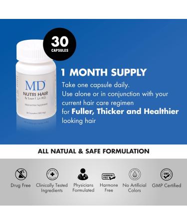 Nutri Hair Growth Supplement with Biotin (30 Capsules) | Prevent Hair Loss & Promote Stronger Thicker Hair | Ideal for Hair Health - Buy Online on GoSupps.com