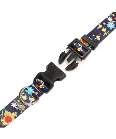 Mercano Adjustable Dog Collar - Soft Nylon Comfort & Stylish Sunflower Pattern for Small & Medium Dogs - Buy Online on GoSupps.com