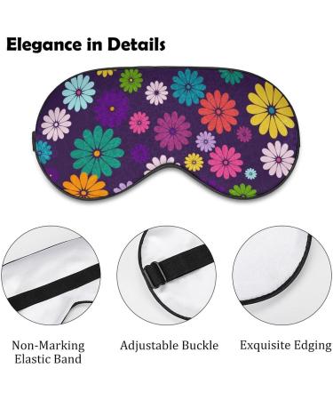 Colorful Flowers Sleep Mask for Women | Adjustable Eye Shades Cover with Elastic Strap - Perfect for Travel & Relaxation - Buy Online on GoSupps.com