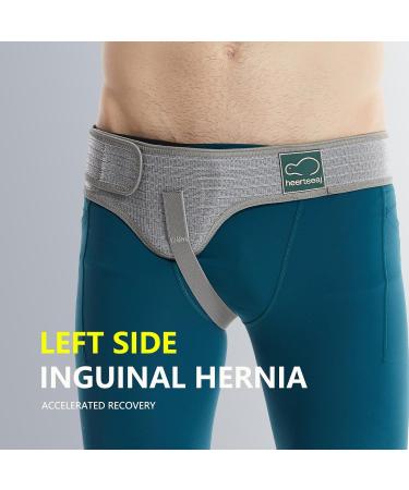HEERTEEAJ Inguinal Hernia Belt I For right and left side I Hernia Belt I Postoperative Men's Inguinal Hernia Support Belt for Inguinal Hernia | Adjustable Elasticity M Left Side - Buy Online on GoSupps.com