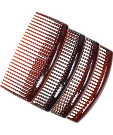 4 Pack of Large 9cm Plain French Side Hair Combs Slides Grips Clips Hair Accessories for Women Girls by Glitz4Girlz (Tort Brown) - Buy Online on GoSupps.com