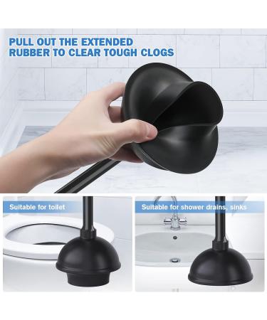 2-in-1 Toilet Plunger and Brush Set with Ventilated Holder - Heavy Duty Bathroom Cleaning Combo in Modern Caddy Stand (Black) - Buy Online on GoSupps.com