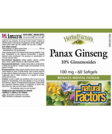 Natural Factors Panax Ginseng 60 Softgels - Energize & Revitalize Naturally - Buy Online on GoSupps.com