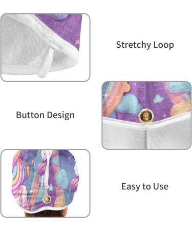 Purple Unicorn Hair Towel 2 Pack | Super Absorbent Quick Dry Hair Turbans for Women & Girls - Ultimate Hair Drying Solution - Buy Online on GoSupps.com