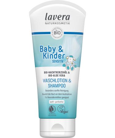 Lavera Baby Sensitive Waschlotion & Shampoo - For babies with organic aloe vera - particularly gentle cleaning - skin -friendly - certified natural cosmetics - vegan - 200ml - Buy Online on GoSupps.com