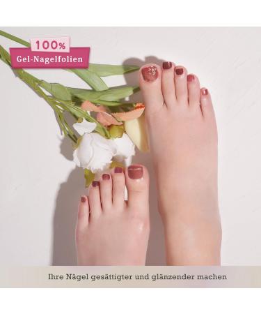 Danni & Toni Crimson Elegance Half Hardened Gel Nail Foils | Gold Film Halo Burgundian Red Nail Wraps | 37 Sticker Pedi Wraps - Buy Online on GoSupps.com