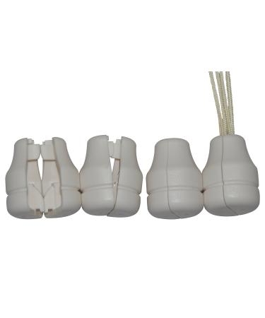 Large White Bell Shape Window Blind Tassels. This Child-Safe Safety Pull Cord Tassel Will OPEN When Excessive Pressure is Detected. A great Breakaway Knob Choice For Homes With Kids and Pets.(4 pack). 4 Bell Shape, White