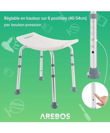 Shower Seat Adjustable Height Shower Stool - Buy Online on GoSupps.com