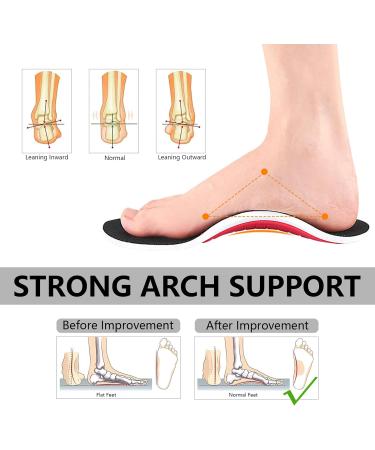 Orthotic Arch Support Insoles Plantar Fasciitis Insoles for Flat Feet Fallen Arch Over Pronation Metatarsalgia Shock Absorption Comfortable Inserts for Men and Women Women(3.5-6)25CM - Buy Online on GoSupps.com