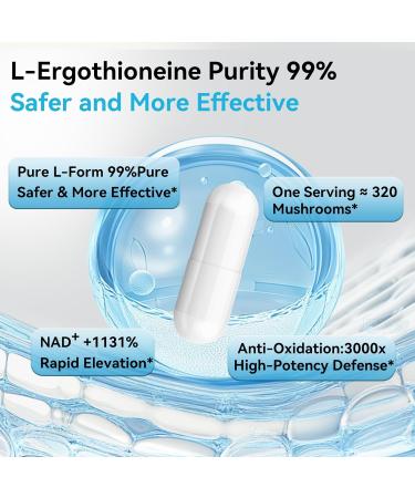 PQM NAD+ 600mg with Ergothioneine 24mg | Supports Cellular Energy Anti Aging & Vitality | 99% Pure NAD Supplement | 60 Vegetarian Capsules Third-Party Tested - Buy Online on GoSupps.com