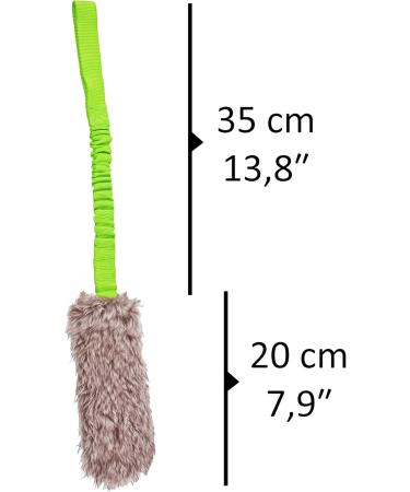 Dingo Dog Toy - Squeaky Fur Green Bungee Handle Tug & Training Game for Dogs | Fleece Mop Sausage 15584-2 - Buy Online on GoSupps.com