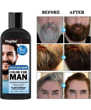  MagiSel Beard Shampoo 3-in-1 Beard Dye for Hair Beard Care Repair Natural Black Hair Dye Natural Gray Coverage Hair Dye Treatment 100ml - Buy Online on GoSupps.com