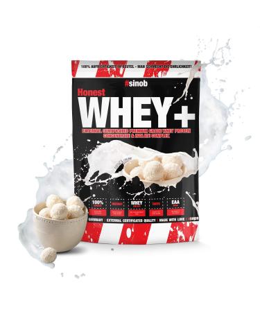 Honest Whey Protein Powder (Cocos & Cream) 1 x 1000 g with 12.5% isolates.Instant soluble protein protein powder with EAA & BCAA made of fresh pasture milk.Cocos & Cream 1 kg (1 Pack)