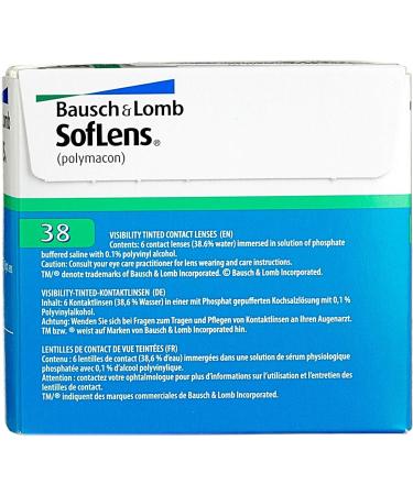 Bausch + Lomb Soflens 38 Monthly Contact Lenses - Spherical Soft 6 Pieces BC 8.4 mm DIA 14 -2.0 Diopters - International Shipping Available - Buy Online on GoSupps.com