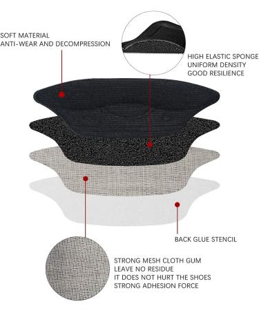 4 Pairs Black Heel Cushion Inserts & Grips - Self-Adhesive, Comfortable Shoe Pads for Women & Men - Buy Online on GoSupps.com