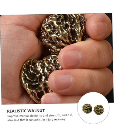 Minkissy Copper Walnut Model Nut Ornament - Handmade Brass Photo Prop 3.5x3cm Decorative Balls for Home & Massage - Pure Copper Crafts - Buy Online on GoSupps.com