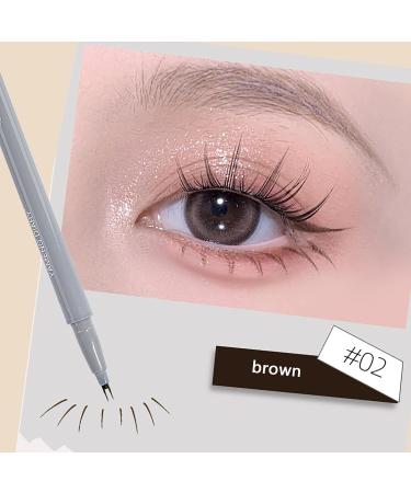 Double Tip Lower Eyelash Pencil | Smudge Proof Lower Lash Eyeliner Double Eyelid Liner - Quick-Drying Brown and Black Long Wear Eyeliner for Makeup Pochy - Buy Online on GoSupps.com