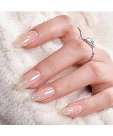 Buy Bartbox Almond Short Glossy Press On Nails - 30 Sheer Artificial Fingernails for Women & Girls - Easy Application with Nail Glue | International Shipping - Buy Online on GoSupps.com