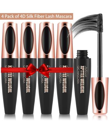 4 Pack 4D Silk Fiber Lash Mascara - Waterproof, Smudge-Proof, Long-Lasting Voluminous Mascara for All-Day Exquisite Fullness - Buy Online on GoSupps.com