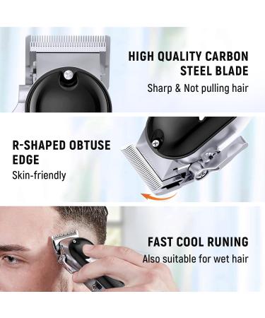 Ufree Professional Hair Clippers for Men with T-Blade Hair Trimmer Cordless Barber Clippers for Hair Cutting Kit LCD Display Rechargeable Black Black silver - Buy Online on GoSupps.com
