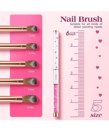 Yasterd 100% Pure Kolinsky Acrylic Nail Brush - Size 8 Crimped Oval | Pink Rhinestone Metal Handle | Professional Manicure Tool - Buy Online on GoSupps.com