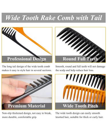 2 Pack Wide Tooth Comb Set for Wet Curly Hair - Detangling & Styling Comb for Men & Women - Anti Static & Heat Resistant - Buy Online on GoSupps.com