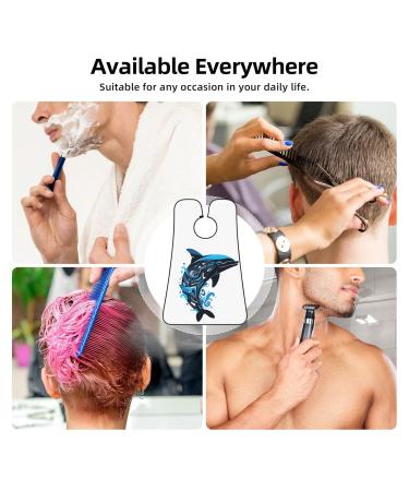 Orca Dolphin Print Beard Bib Apron - Non-Stick Men's Hair Catcher for Shaving | Perfect Gifts for Men One Size Black - Buy Online on GoSupps.com