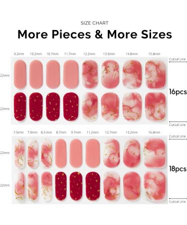 NAILOG Semi Cured Gel Nail Strips 34 pcs Salon-Quality Gel Nail Stickers Long Lasting Nail Wraps for Women with Soft Gel Finish Rose Cloud - Buy Online on GoSupps.com