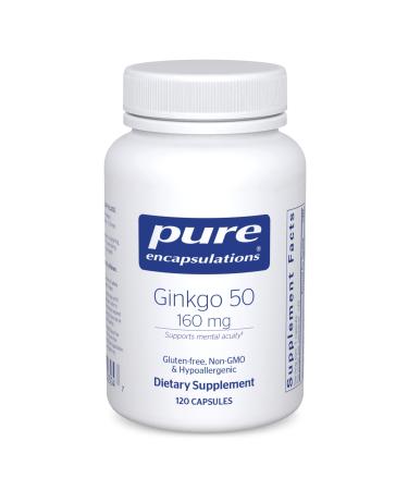 Pure Encapsulations Ginkgo 50 160 mg | Ginkgo Biloba Supplement to Support Oxygen, Blood Circulation, and Mild Memory Problems Associated with Aging* | 120 Capsules - Buy Online on GoSupps.com