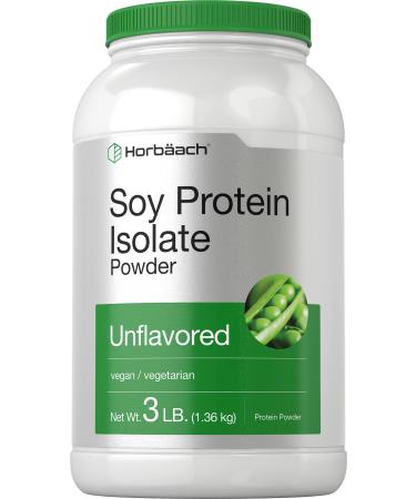 Horbäach Soy Protein Isolate Powder | 3lb | Unflavored | Vegan Non-GMO Gluten Free
