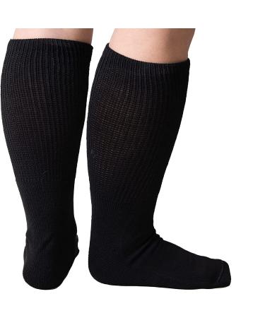 3 Pairs Extra Wide Socks for Swollen Feet, Extra Wide Bariatric Socks, Swollen Feet,Socks Women Cast Sock, Diabetic Edema Socks,Hospital Socks, Extra Wide Mens Socks,Lymphedema Edema Socks Black