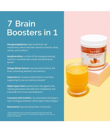 BRAINMD Dr Amen BRIGHT MINDS Memory Multi Orange Mango Flavor - 5.4 oz Powder - Multivitamin & Memory Support - Gluten Free Sugar Free - 30 Servings - Buy Online on GoSupps.com