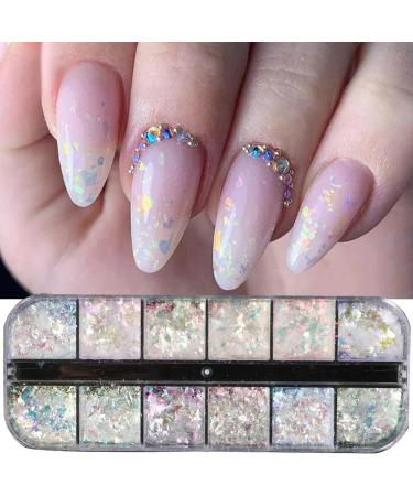 Nail Art Glitter Flake Nail Art Foil Flake Shining Holographic 12 Grids Nail Glitter Flake for Summer Nail Art Decoration Nail Glitter Flakes111 - Buy Online on GoSupps.com