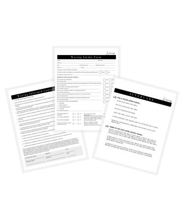 Wax consumption intake and post-treatment forms 75 pieces 21.6 x 27.9 cm A1 forms |Clients Signature |25 intake forms 25 constant forms 25 follow -up forms