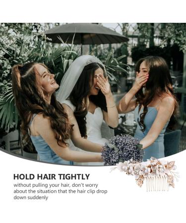 FRCOLOR Wedding Hair Comb Alloy Flower Pearl Rhinestones Crystal Bride Hairpin Women Side Hair Clips for Party Dressup Daily Vacation Photo Props(White) - Buy Online on GoSupps.com