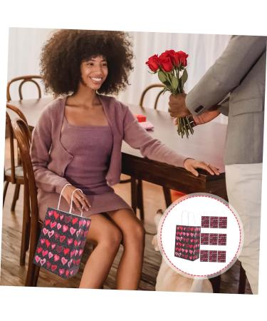 Gatuida 30 Pcs Valentine's Day Tote Valentines Day Goodie Bags Kids Birthday Storage Bag Organizer Heart Gift Bag Valentine Bags with Handles Love Heart Bag Kids Gifts Paper Souvenir Candy - Buy Online on GoSupps.com