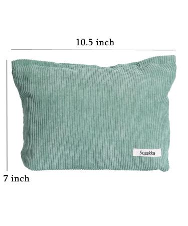 Stylish Green Velvet Cosmetic Bag for Women | Large Capacity Travel & Toiletry Organizer - Buy Online on GoSupps.com