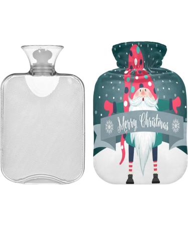 Merry Christmas Hot Water Bottle - 2 Litre Fleece Cover for Hot & Cold Compresses | International Shipping Available - Buy Online on GoSupps.com